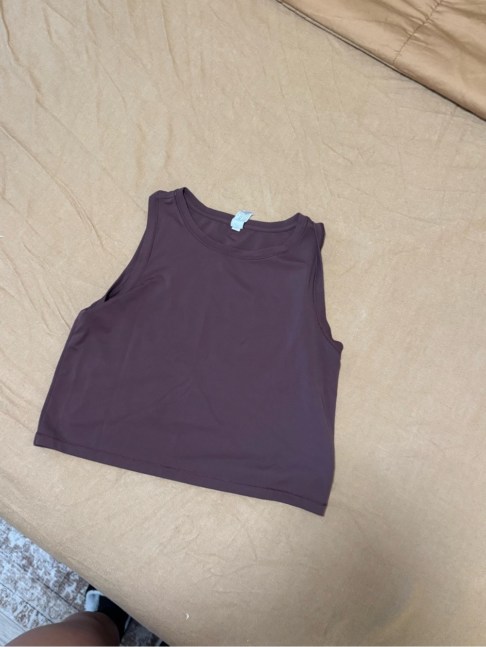 90 Degree By Reflex Brown Sleeveless Cropped Tank